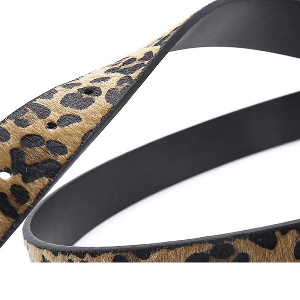 ❗️NEW SIZES❗️Belt With Leopard Pattern Gold Buckle - Picture 6 of 7